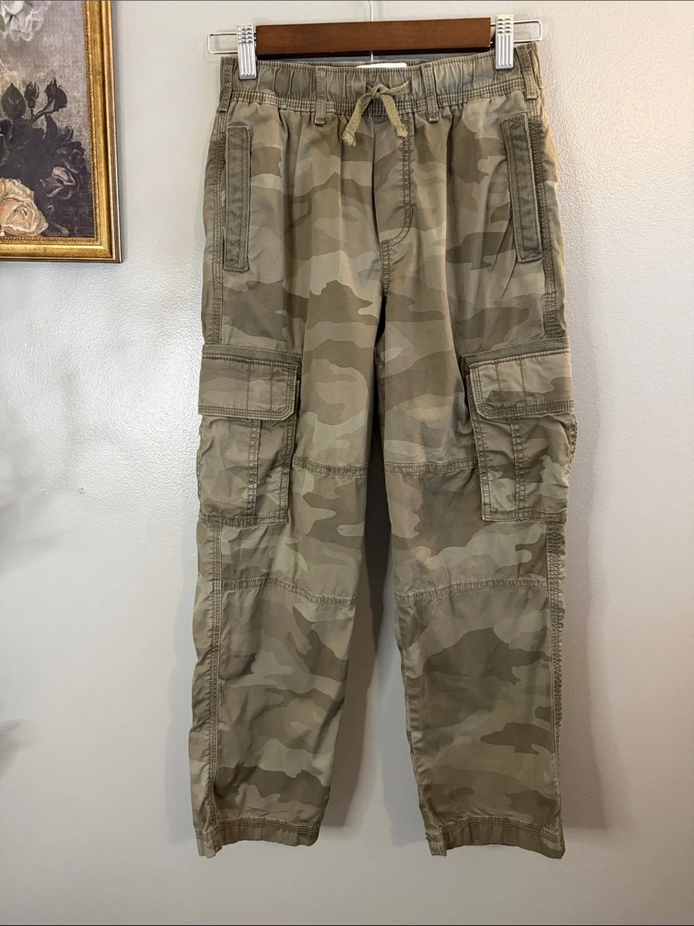 Abercrombie Kids 11/12 Camo Baggy Cargo Pants Utility Drawstring